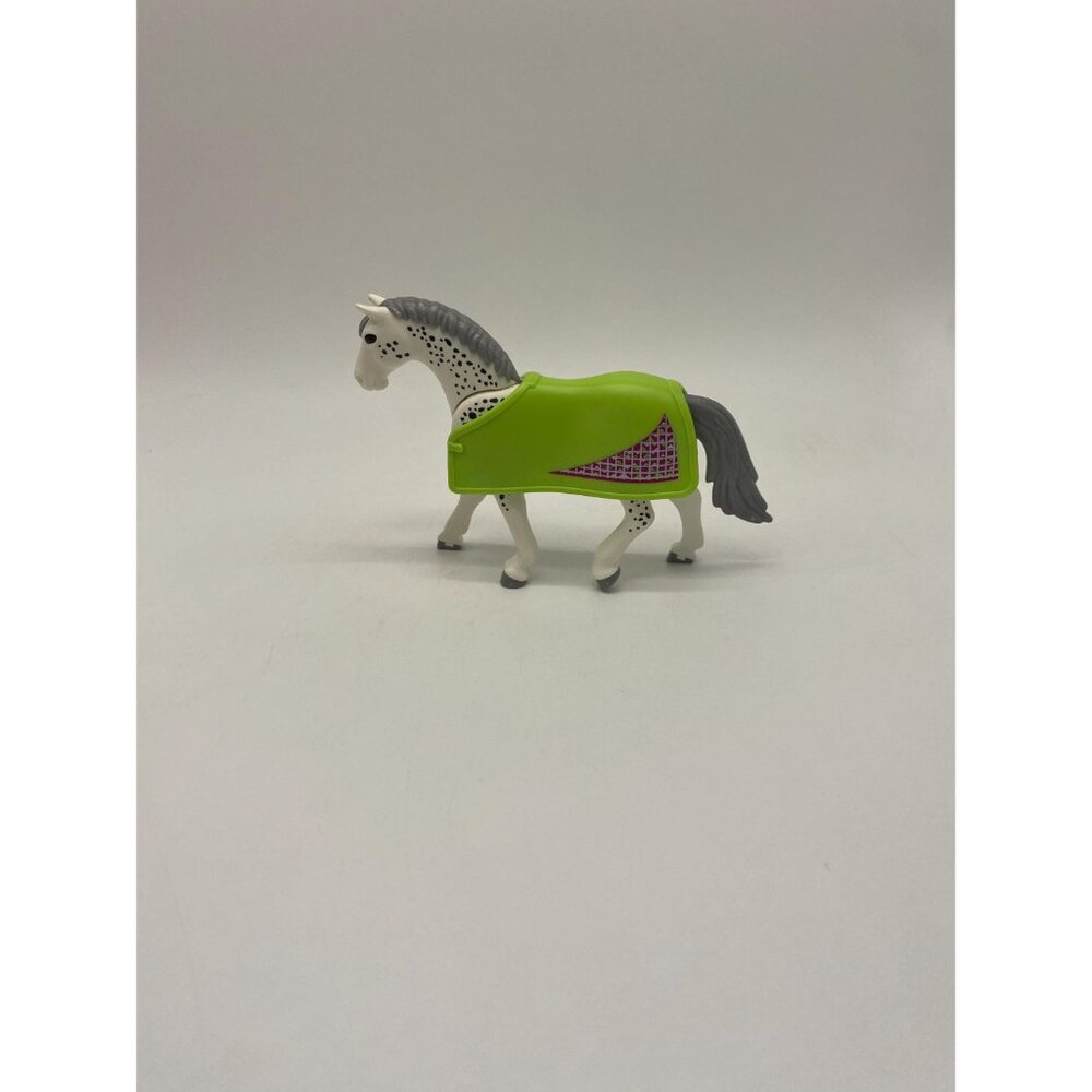 Vintage Playmobil White Speckled Horse with Blanket| Retro Toy Figurine - Picture 3 of 7